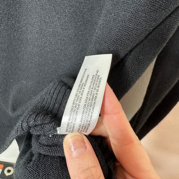 Debbie Morgan Solid Black Round Neck Long Sleeve Banded Waist Sweater L - Picture 7 of 10